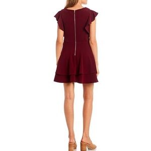 Midnight Doll Junior’s Large Burgandy Double Hem Fit and Flare Dress NWT. $59